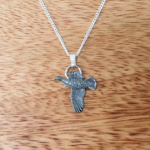 Game Birds Necklace And Pewter Pendant Ladies Chain In Soft Pouch Pheasant Partridge Father&#39;s Day Gift nl