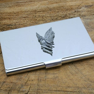Angels and Fairy's Metal Business Kreditkartenhalter mit personalisierter freier Gravur Vatertagsgeschenk Zauberstab Kindervatertagsgeschenk mch