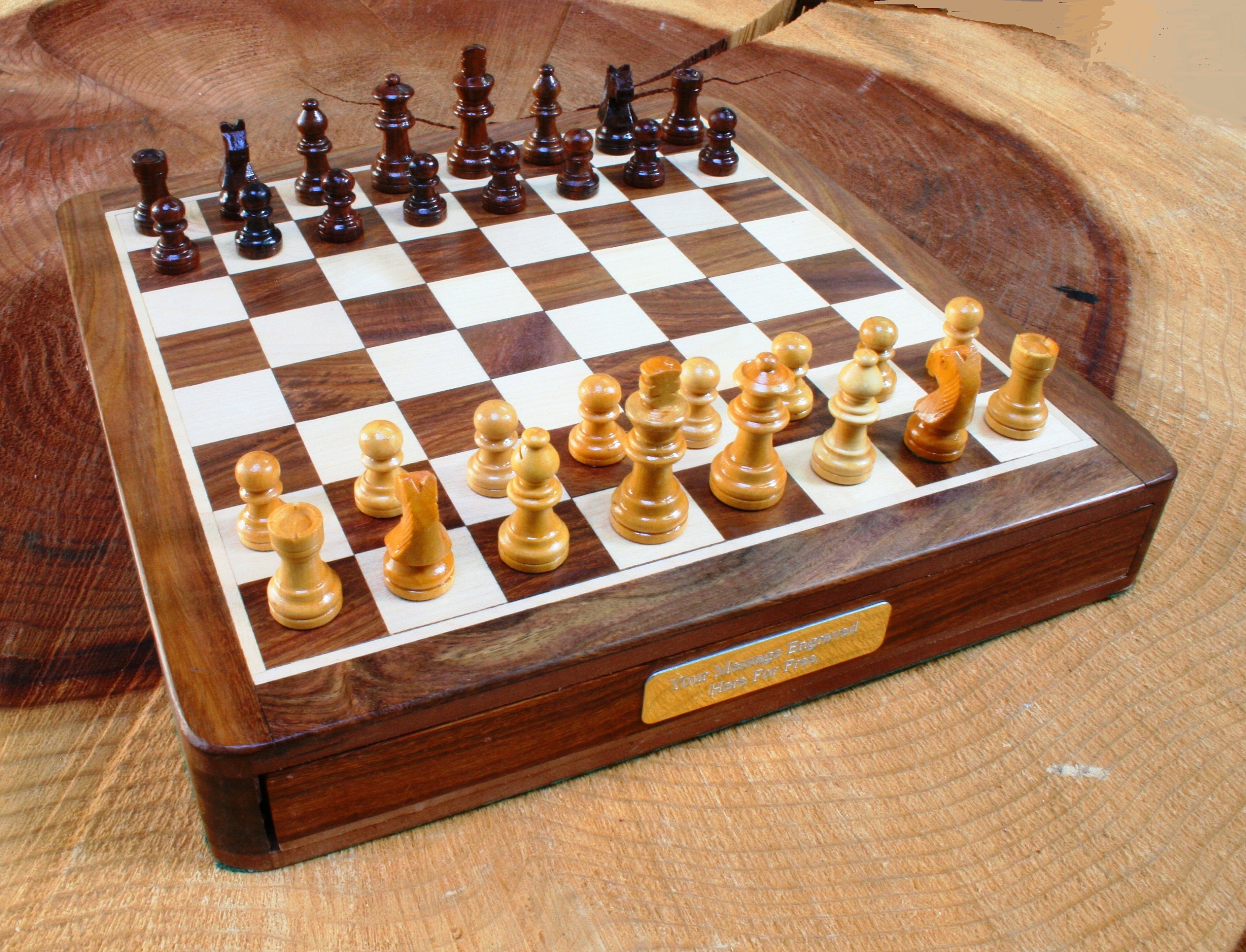 Anzid Magnetic Folding Portable Chess Set Wood