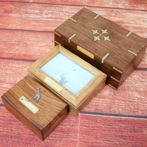Safari Animals Wooden Jewellery Memory Keepsake Boxes With Personalised Free Engraving  Giraffe Hippo Lion Father's Day Gift jb
