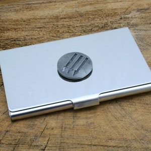 Historische Symbole Metall Business-Kreditkartenhalter mit personalisiertem gratis Gravurgeschenk Templar Celtic Britannia Geschenk mch