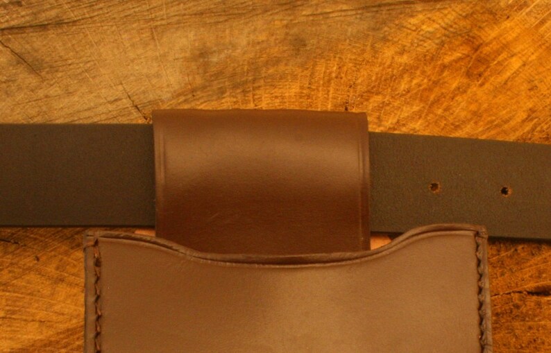 Pistol Vintage Cartridge Box Holder Brown Leather With Belt Loop Gift 281