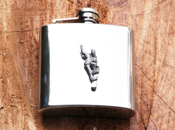 Wolf Design Stainless Steel Hip Flask Gift Boxed New 399