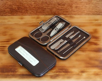 Personalisierte Brown Maniküre / Pediküre Set Nagelknipser Kostenlose Gravur Geschenk