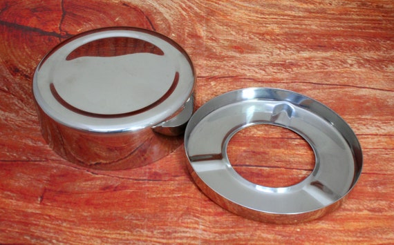 JIMBEAM 非売品ノベルティ　真鍮製灰皿　ash tray 未使用2個セット Emergency Services Round Metal Ash Tray Rotary Drop Down Button