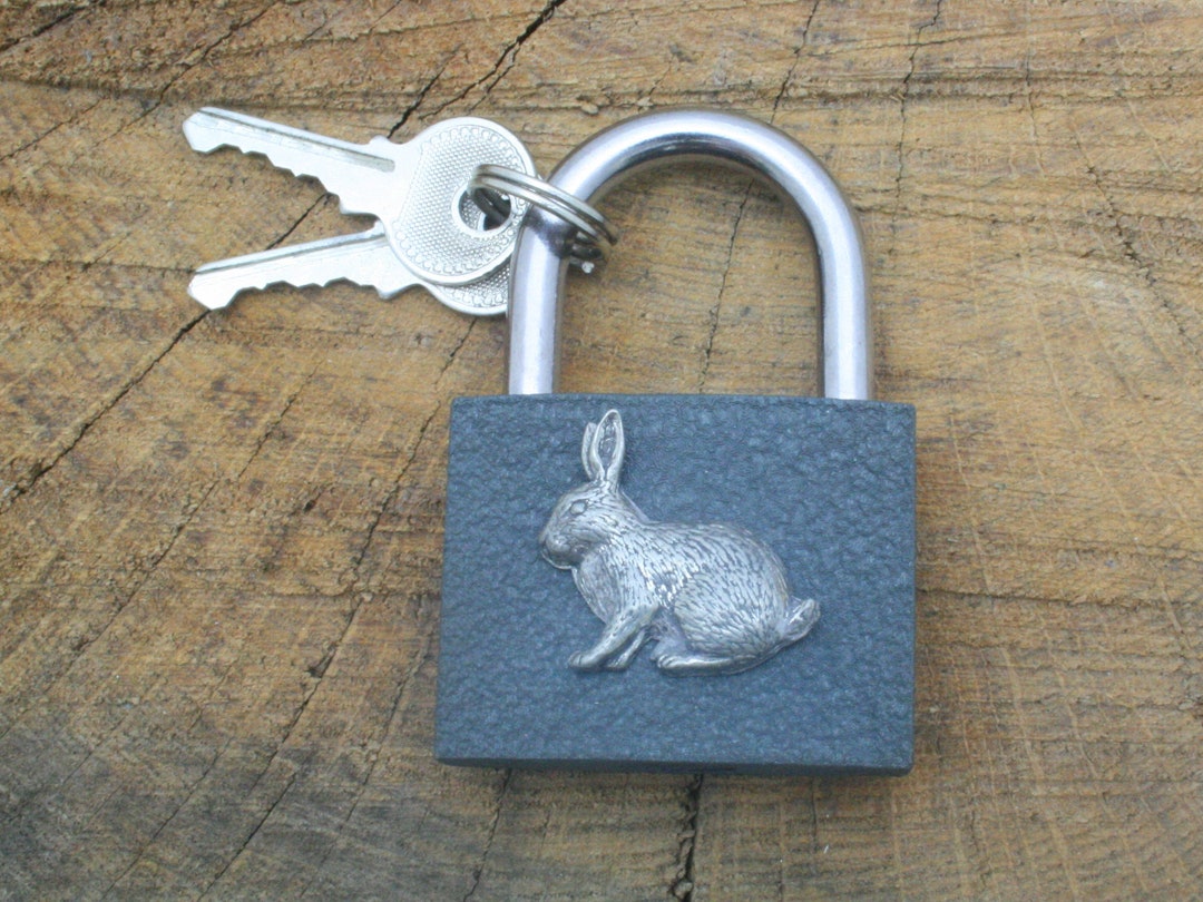 Rabbit Engraved Padlock Love Wish Lock Wedding Anniversary Valentines ...