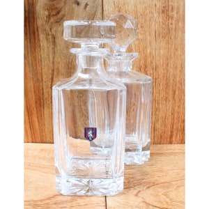 Royal Engineers Regiments Cut Glass Whiskey Decanter With Golf Ball Or Square Style Stopper Military Father&#39;s Day Gift wd