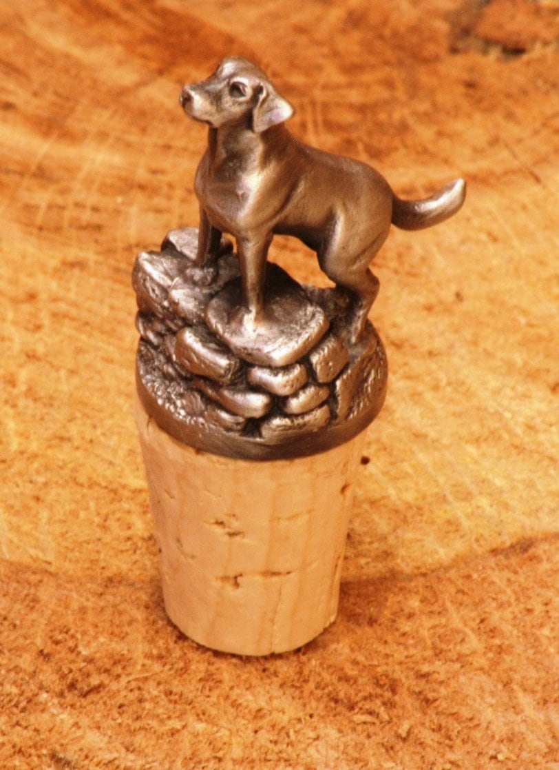 Labrador Pewter Wine or Whisky bottle stopper cork English Etsy Polska
