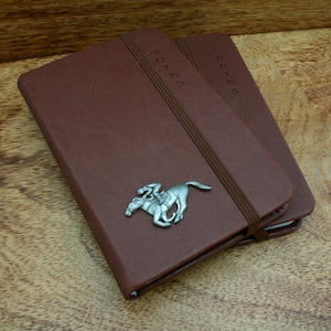 Horse Racing Pair Of A5 or A6 Notebooks Black, Brown, Grey Or Blue Shoe Stirrups Father&#39;s Day Gift