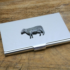 Bauernhof Tiere Metall Geschäft Kreditkartenhalter mit personalisierter kostenloser Gravur Vatertagsgeschenk Kuh Schwein Schaf Vatertagsgeschenk mch
