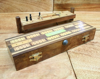 Sportbälle Cribbage Board aus Holz Zwei Größen Krippe League Personalisierte Kostenlose Gravur Fußball Golf Snooker Geburtstagsgeschenk cw
