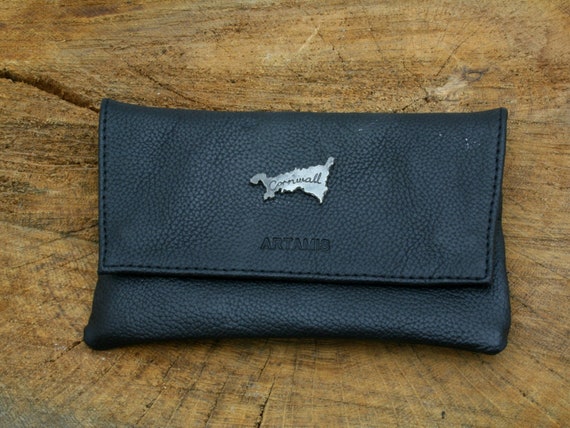 uk tobacco pouch UK Locations Leather Tobacco Pouch Hand Rolling Tobacco Black Case Cornwall  Devon Skye Holiday Birthday Gift Tp