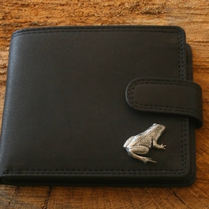 Carteira de couro Sitting Frog em couro marrom ou preto Pond Life Dia dos Pais Presente para o Dia dos Pais XBL146 wch