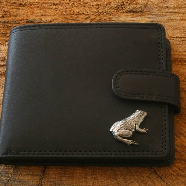 Sitting Frog Leather Wallet Brown or Black Leather Pond Life Secret Santa Gift XBL146 wch