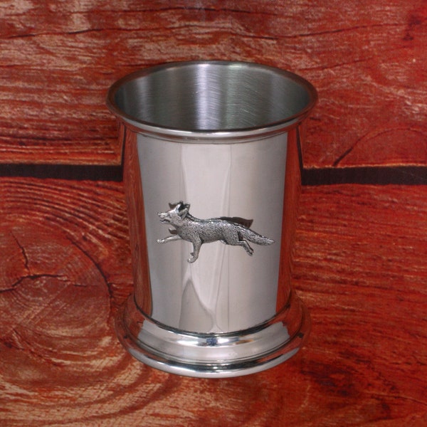 Fox Running Mint Julep Cup English Pewter Personalised Free Engraving  Birthday Gift 142 jc