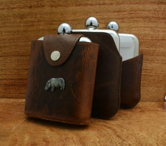 6oz Elephant Leather Flask 6oz Elephant Leather Flask