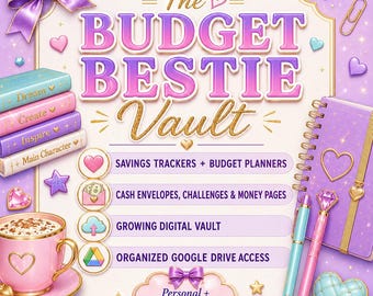 El Bóveda de Ahorros de Budget Bestie / Toda la Tienda de Productos para Ahorrar y Presupuestar / Rastreadores, Planificadores, Sobres para Efectivo