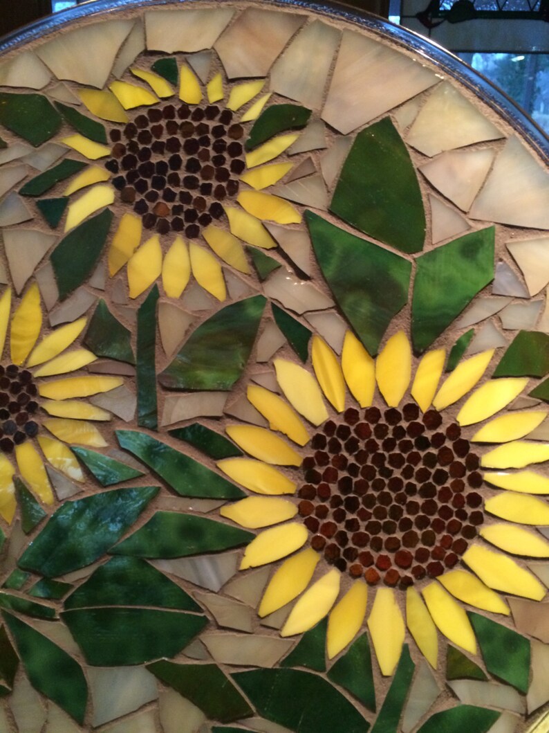 14 Stained Glass Mosaic Plate Sunflowers | Etsy