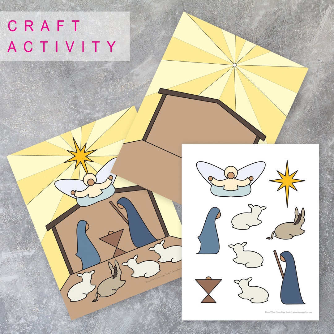 Make Your Own Nativity Scene, Cut and Color Craft, Christmas Crafts