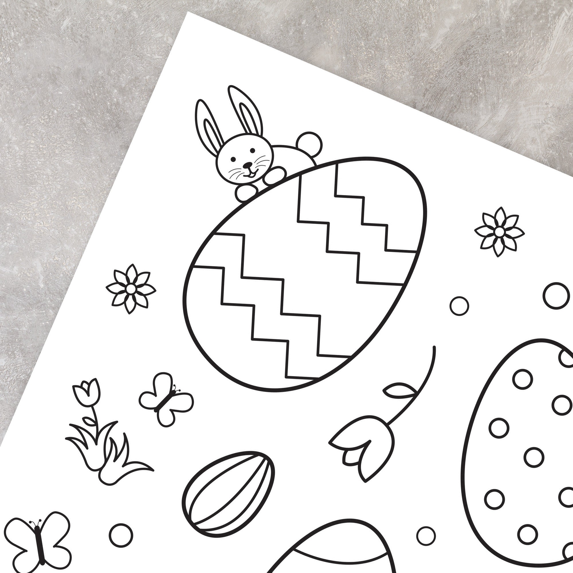 Easter Egg Coloring Page, Easter Coloring Page, Spring Coloring Pages ...