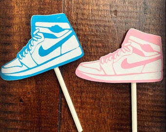 Gender Reveal Sneaker Cupcake Toppers