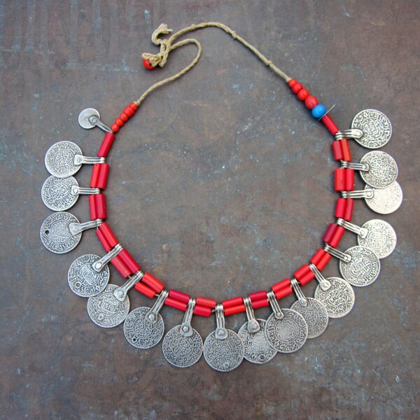 collar moneda marroquí de plata vieja
