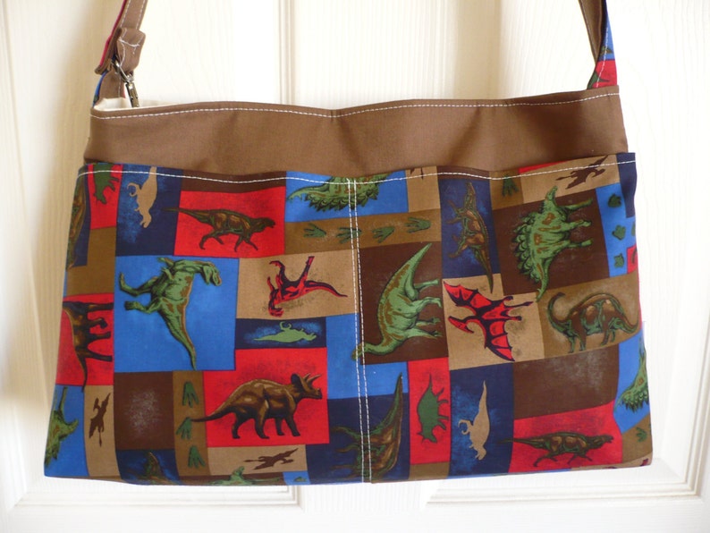 Dinosaurs in Brown Purse Diaper Bag