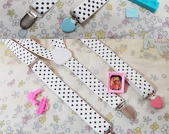 SPANK! pop kei style polka dot heart BRACES SUSPENDERS