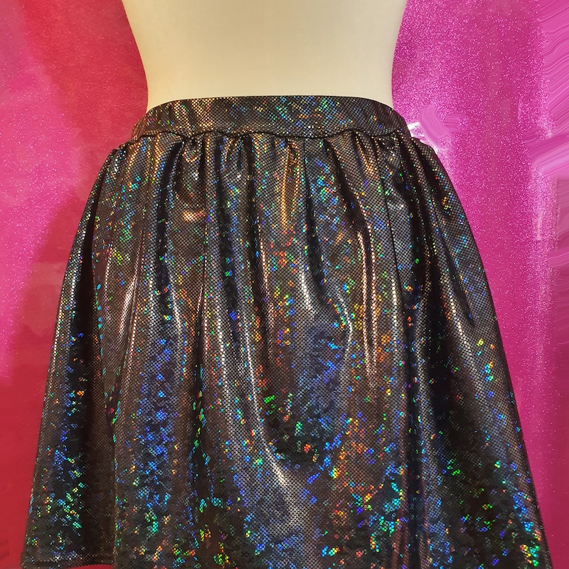 Custom Sugar Ladies Hologram Top Skirt