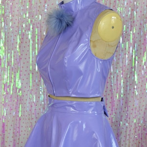 Lot de 2 pompons PVC PASTEL pour houppettes LILAS