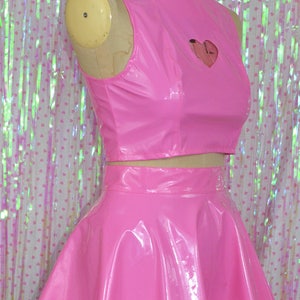 Bubble Goth Princess 2 piece PVC heart cut out set PINK