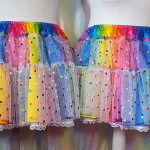 Polka dot RAINBOW bright DECORA ruffle TUTU skirt