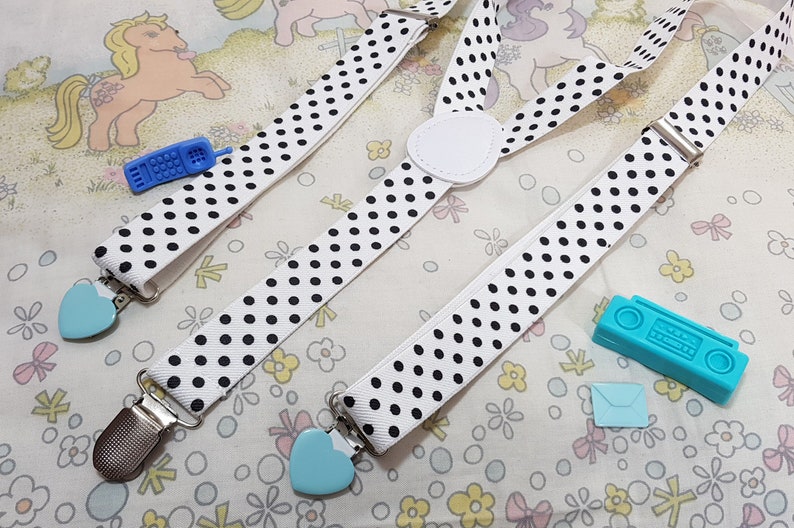 SPANK pop kei style polka dot heart BRACES SUSPENDERS