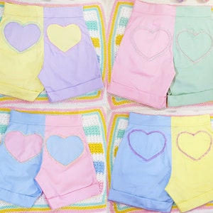 Mix & match 'MASCULINE' loose style Heart Breaker PASTEL SHORTS - choose your colours!
