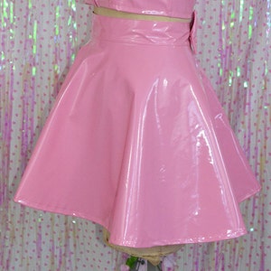 Pastel PINK PVC Skater Skirt With Removable BOW Back - Etsy