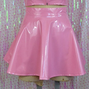 Pastel PINK PVC Skater Skirt With Removable BOW Back - Etsy