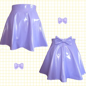 Pastel LILAC PVC skater skirt with removable BOW back