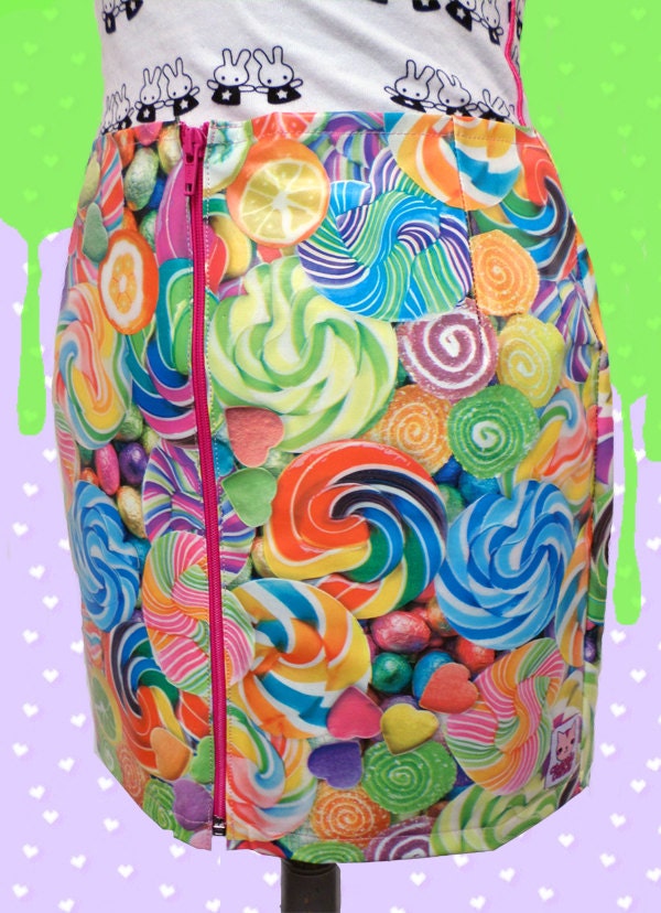 Image of Acid Pop Sweet Vinyl Pvc Candy Mini Skirt