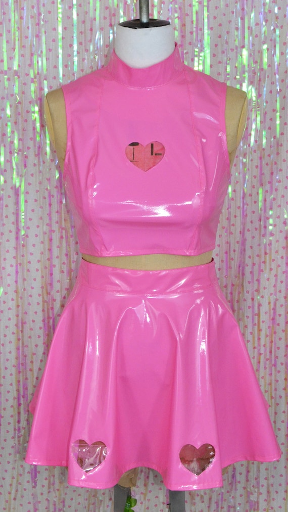 Bubble Goth Princess 2 Piece PVC Heart Cut Out Set PINK - Etsy Ireland
