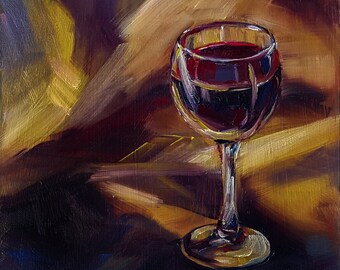 Red Wine Painting, framed