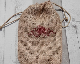 THANKSGIVING BURLAP GIFT Bags, Country Themed Gift Bag, Mason Jar Gift Bags, Food Gift Bag, Thanksgiving Dinner Favors, Holiday Party Favors