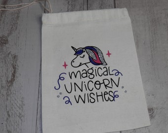 UNICORN FAVORS, Set of 6, Birthday Thank yous, Unicorn Wishes, Magical Unicorn Favors, Baby Shower Favors, Birthday Favor Bags,