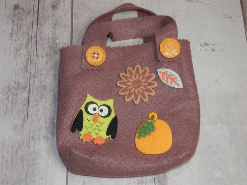 Gift Bags Owl Felt Bags Table Toppers Small Felt Totes Thanksgiving Gift Bags FALL FELT BAGS Candy Bags Holiday Table Settings