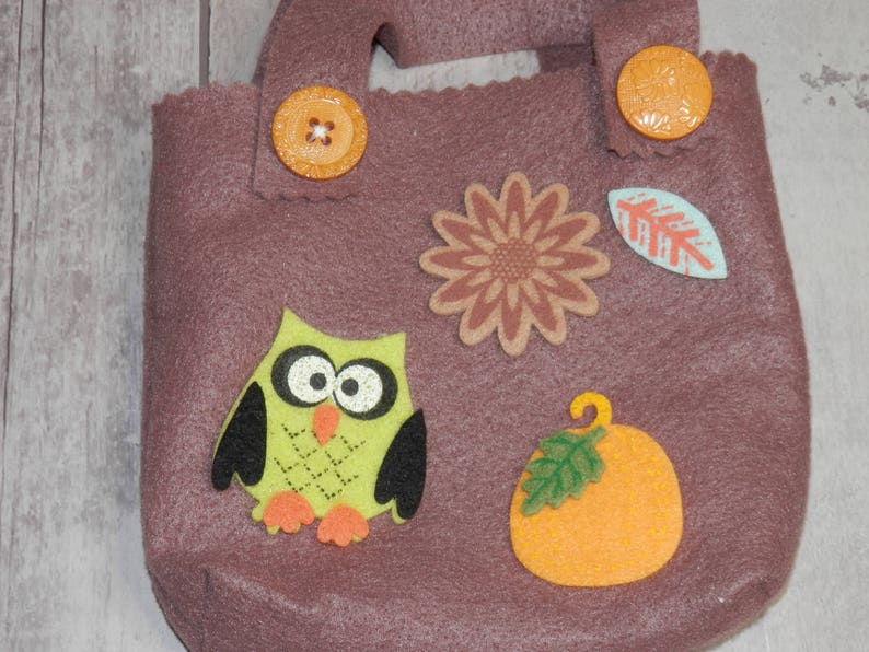 Gift Bags Owl Felt Bags Table Toppers Small Felt Totes Thanksgiving Gift Bags FALL FELT BAGS Candy Bags Holiday Table Settings