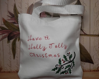 CHRISTMAS GIFT TOTE Bags, Christmas Wedding Gift Bags, Christmas Co-worker Gift Bag, Christmas Gift Wrapping, Holiday Tote Bag, Canvas Totes