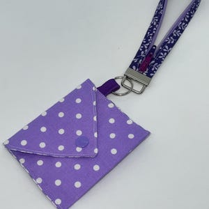 PORTE-CLES Sac, bracelet violet, bracelet en tissu, porte-clés fait main, porte-clés porte-monnaie, bracelet pour ados, porte-clés, porte-clés à pois