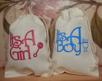 BABY SHOWER GIFT Bags, Set of 6, Hospital Baby Favors, New Baby Gift Bags, Newborn Girl Favors, Newborn Boy Favors, Shower Favor Bags,