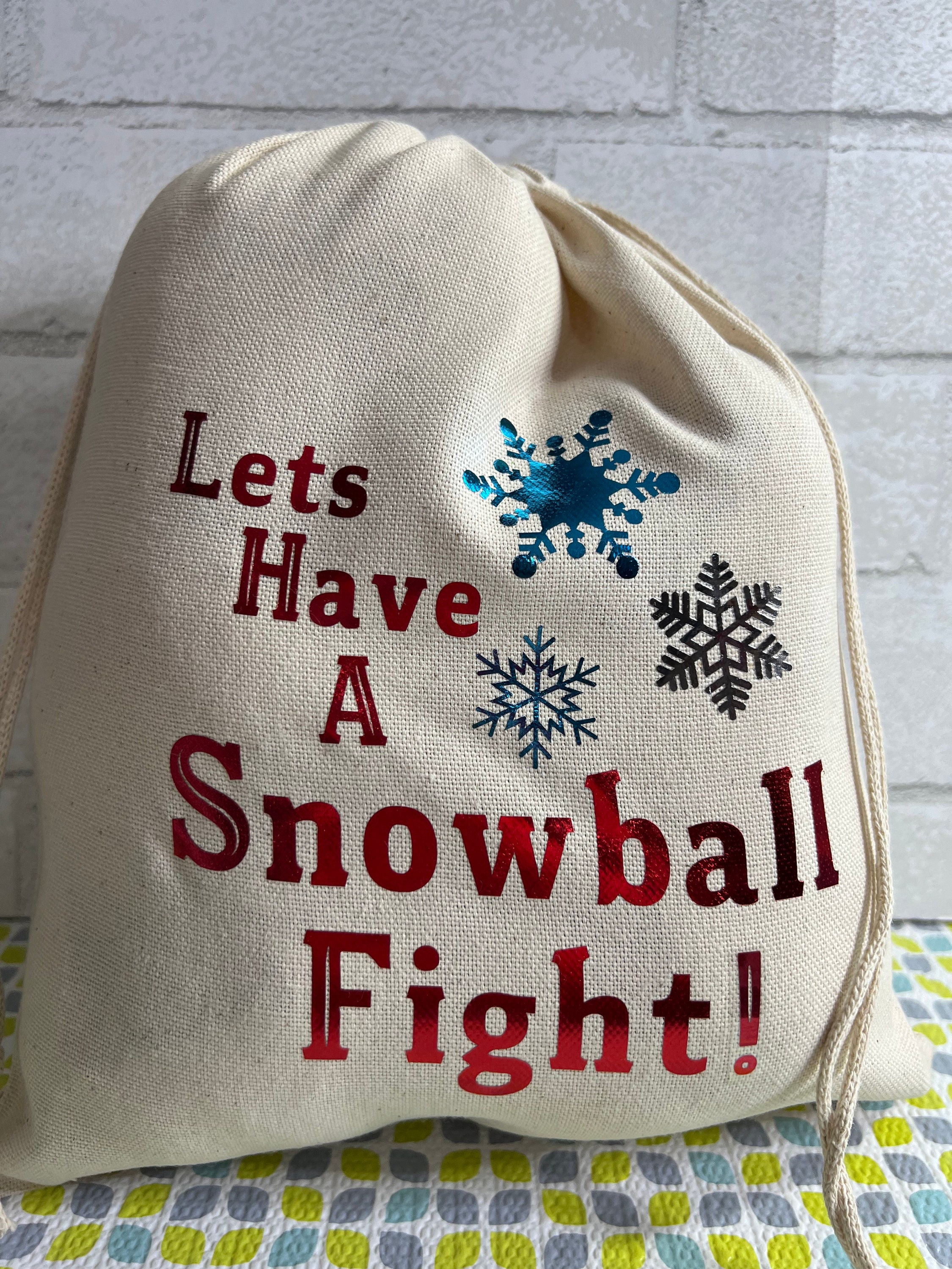 Indoor Snowball Fight Kit: Cotton Muslin Bag With Soft Snowballs - Etsy  Ireland