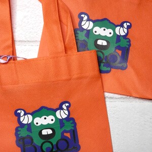 Torba na Halloween Monster: Pomarańczowa torba na cukierki „Cukierek albo psikus”