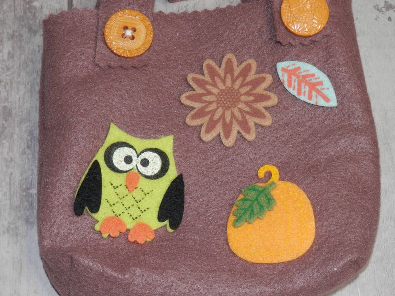 Gift Bags Owl Felt Bags Table Toppers Small Felt Totes Thanksgiving Gift Bags FALL FELT BAGS Candy Bags Holiday Table Settings